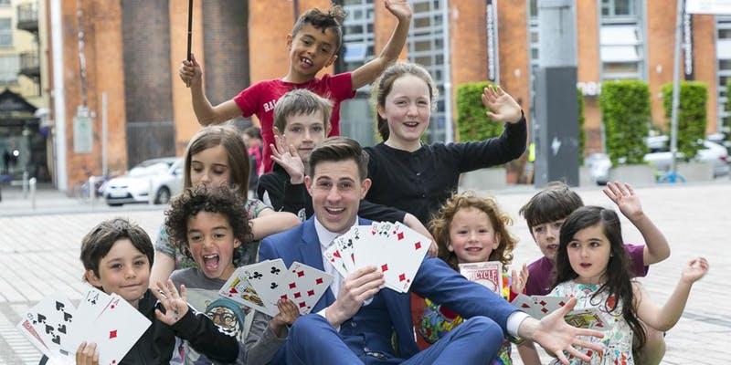 Happy family posing for a photo