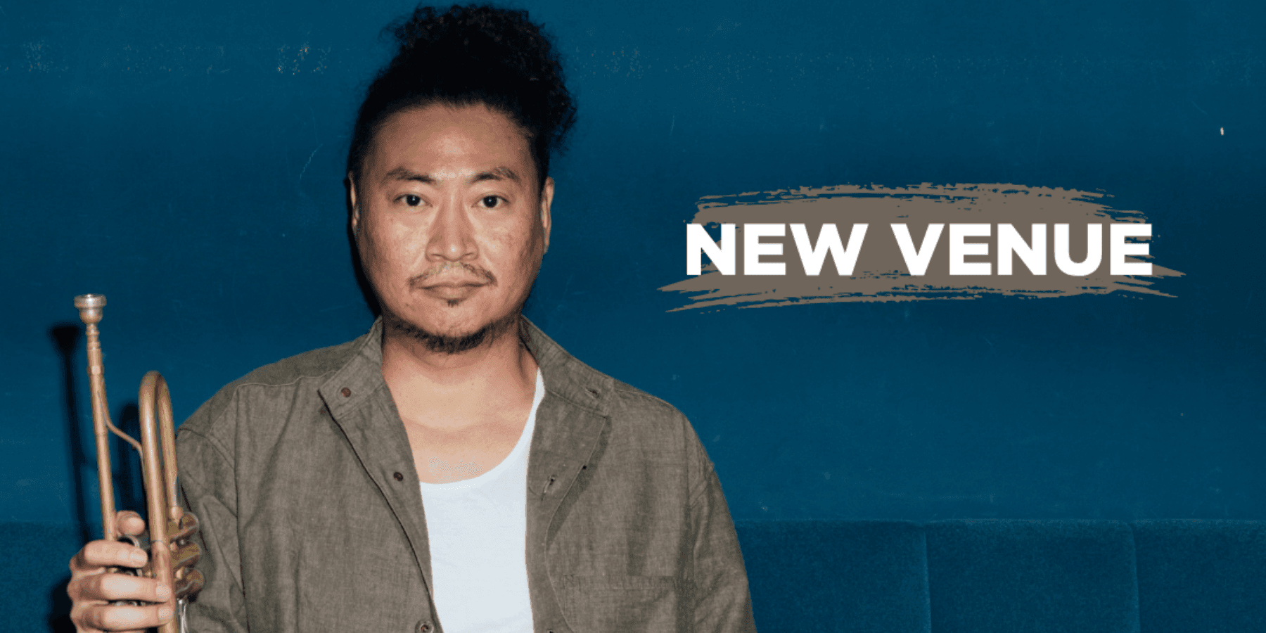 Musician Takuya Kuroda with his instrument